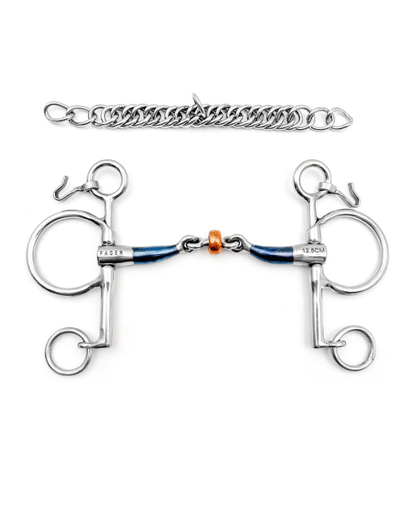 Sweet Iron Pelham Horse Bit With Copper Rollers - Double Jointed For All Sizes