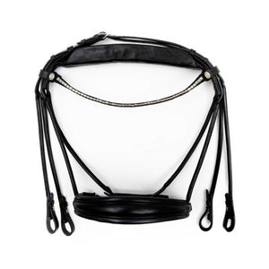 Finesse Weymouth Double Bridle - Black with Black Matte Noseband