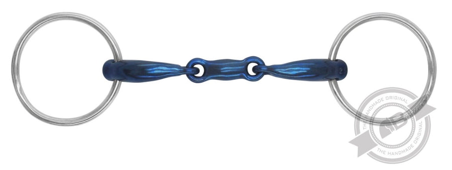 Bombers Titanium Double Bit Set - Elliptical Dressage Control + Happy Tongue Weymouth