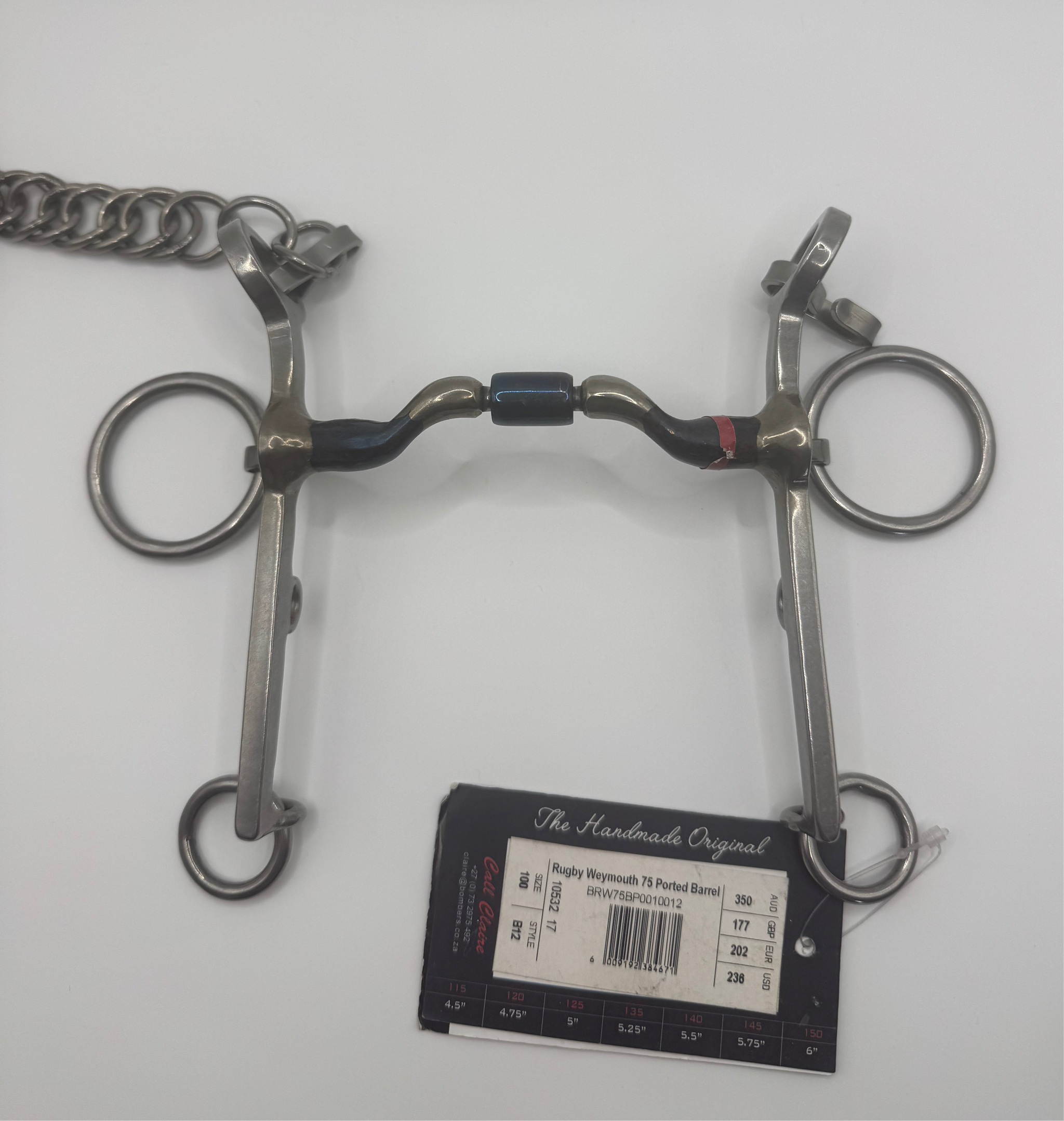 Bombers Rugby Weymouth Pelham Ported Barrel 10cm / 4”