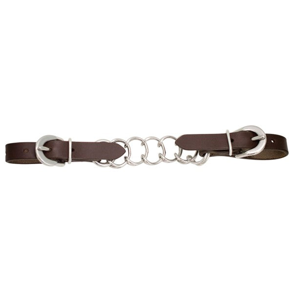 Zilco Steel Curb Chain with Brown Leather Straps