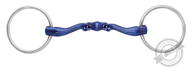 thumbnail image 2 of Ported Snaffle Bit Loose Ring – Stainless Steel & German Silver – EQUESTRIAN LIFE LTD 2 of 3
