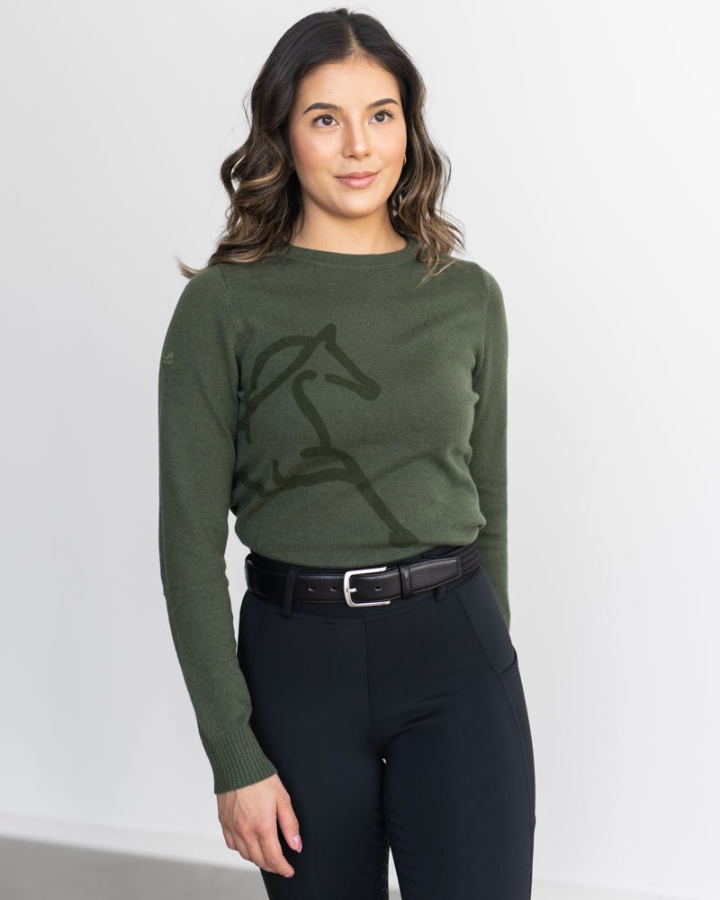 Fager Charlie Cashmino & Wool Sweater Olive - Horse Bit Emporium