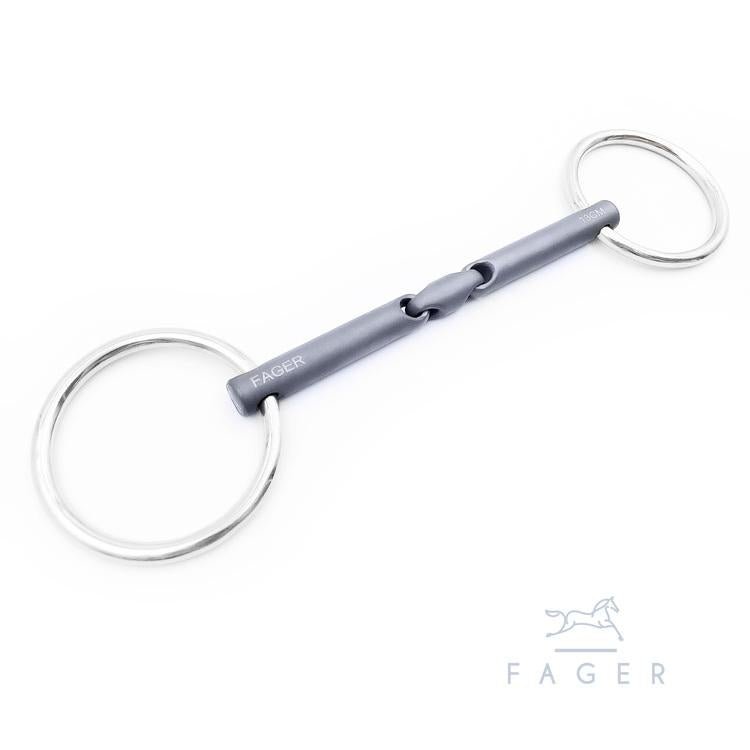 Fager Madeleine Titanium Double Jointed Loose Ring - Horse Bit Emporium