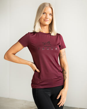 Fager Fia Short Sleeve T-shirt Burgundy