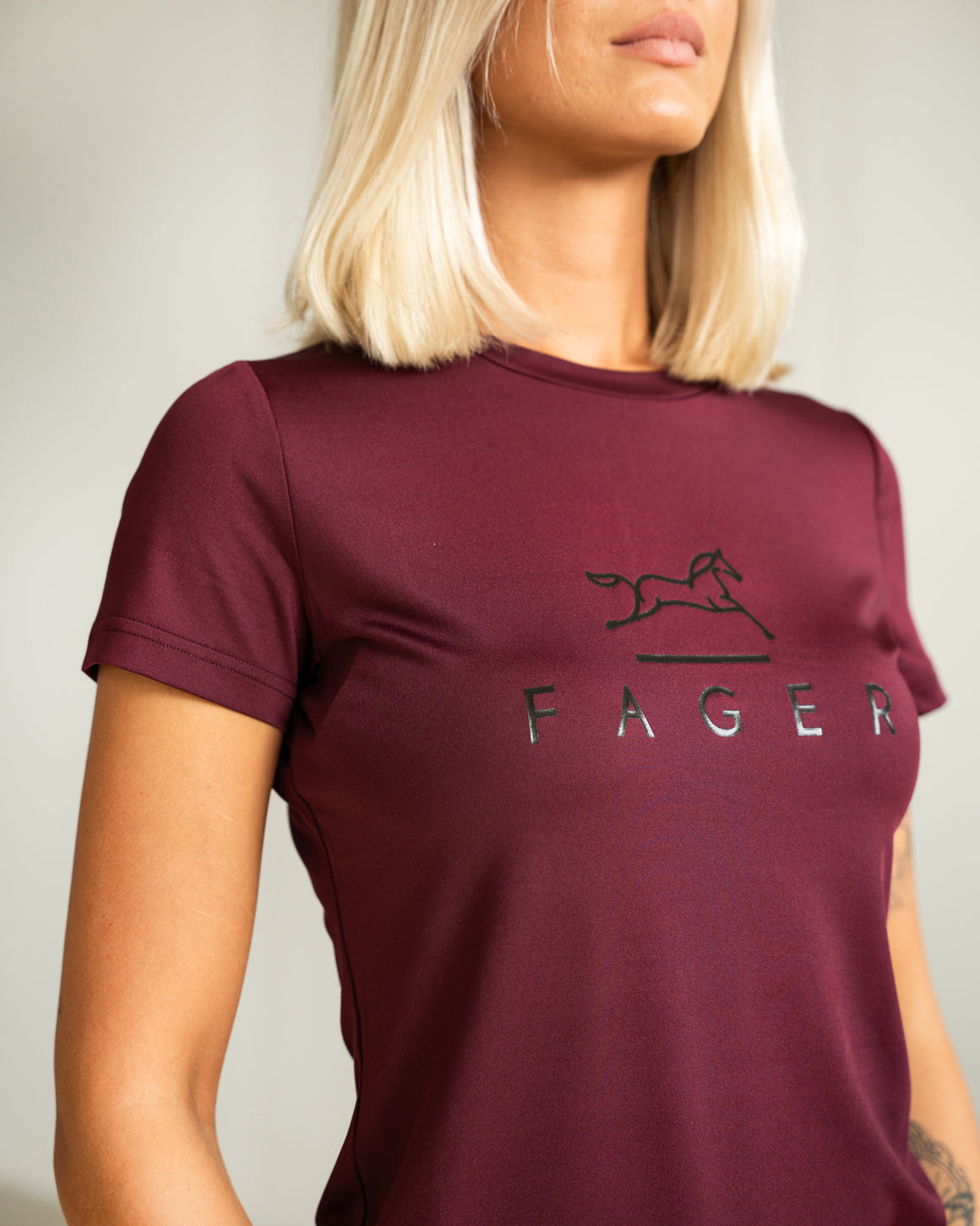 Fager Fia Short Sleeve T-shirt Burgundy