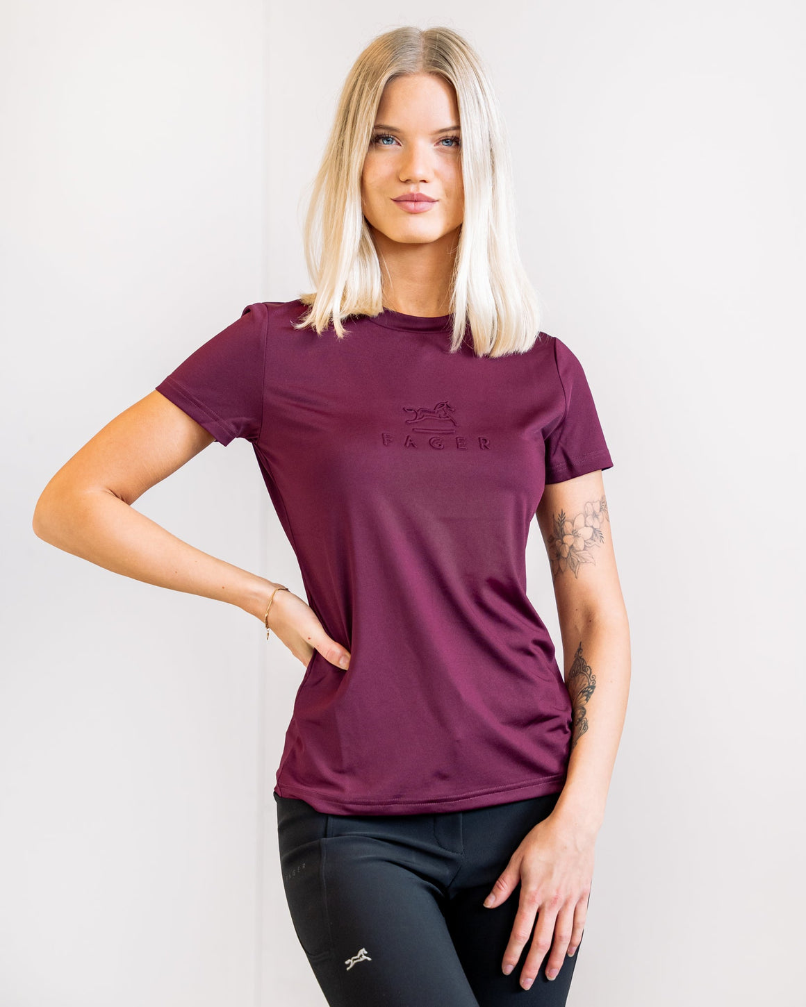 Fager Ida Short Sleeve T-Shirt Burgundy